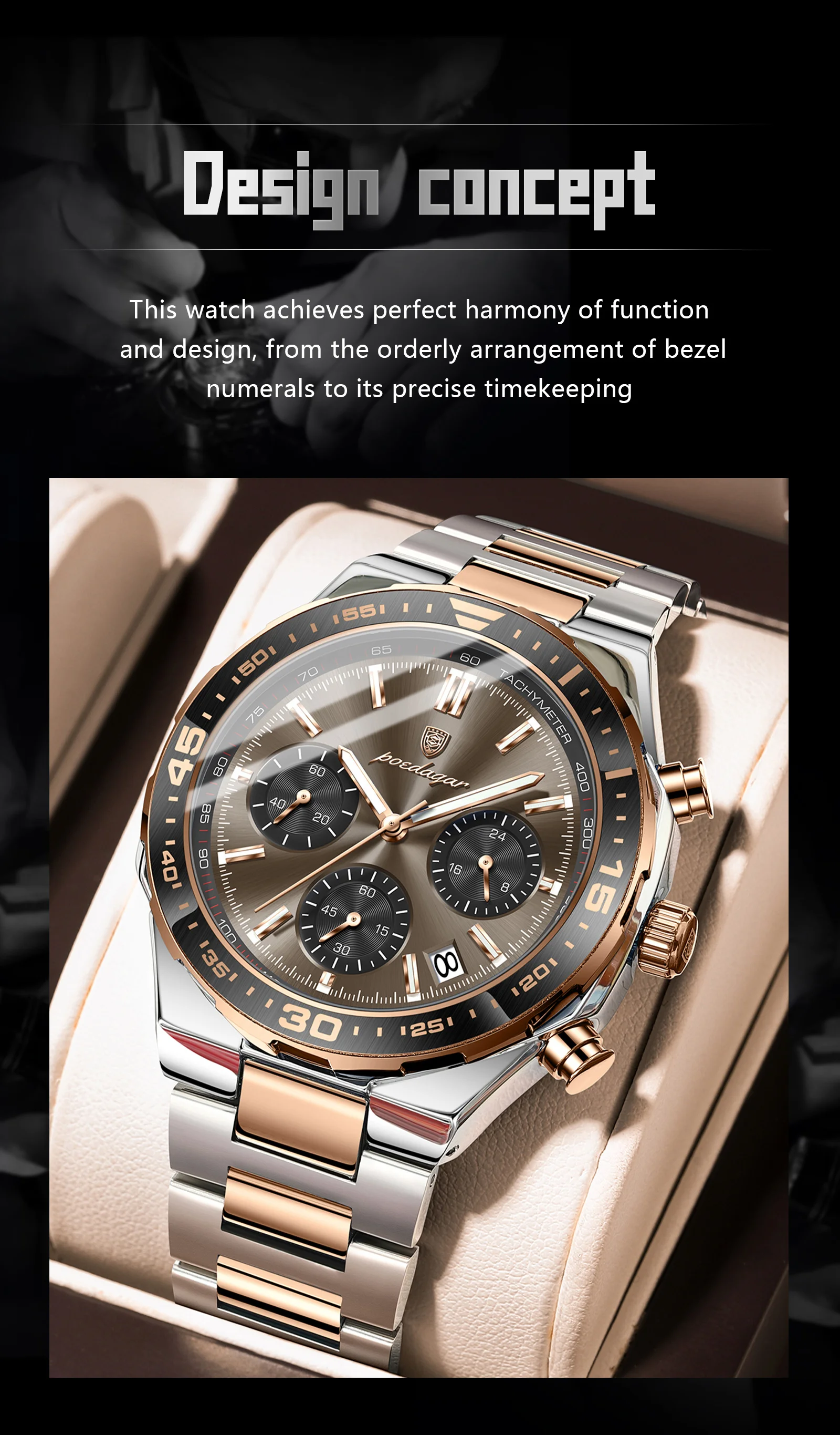 POEDAGAR Luxury Fashion Men Watch Waterproof Luminous Quartz Sports Man Clock Date Chronograph Business Men's Watches Male Reloj