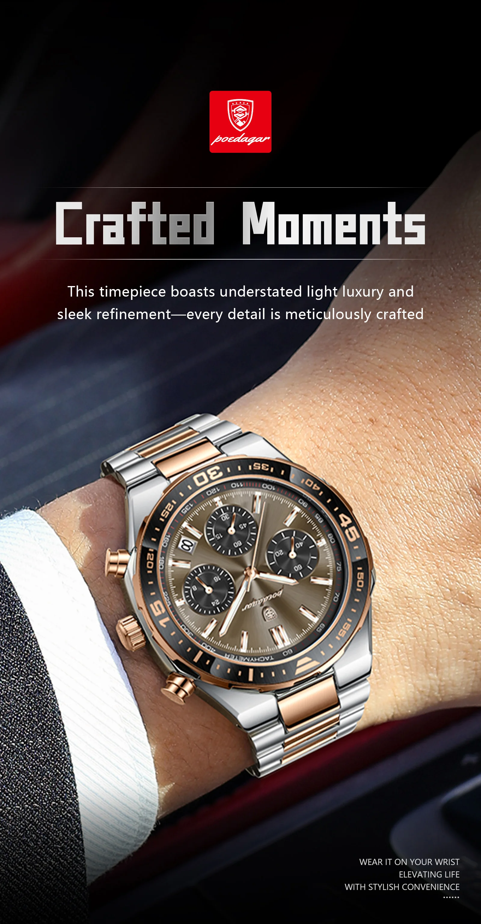 POEDAGAR Luxury Fashion Men Watch Waterproof Luminous Quartz Sports Man Clock Date Chronograph Business Men's Watches Male Reloj