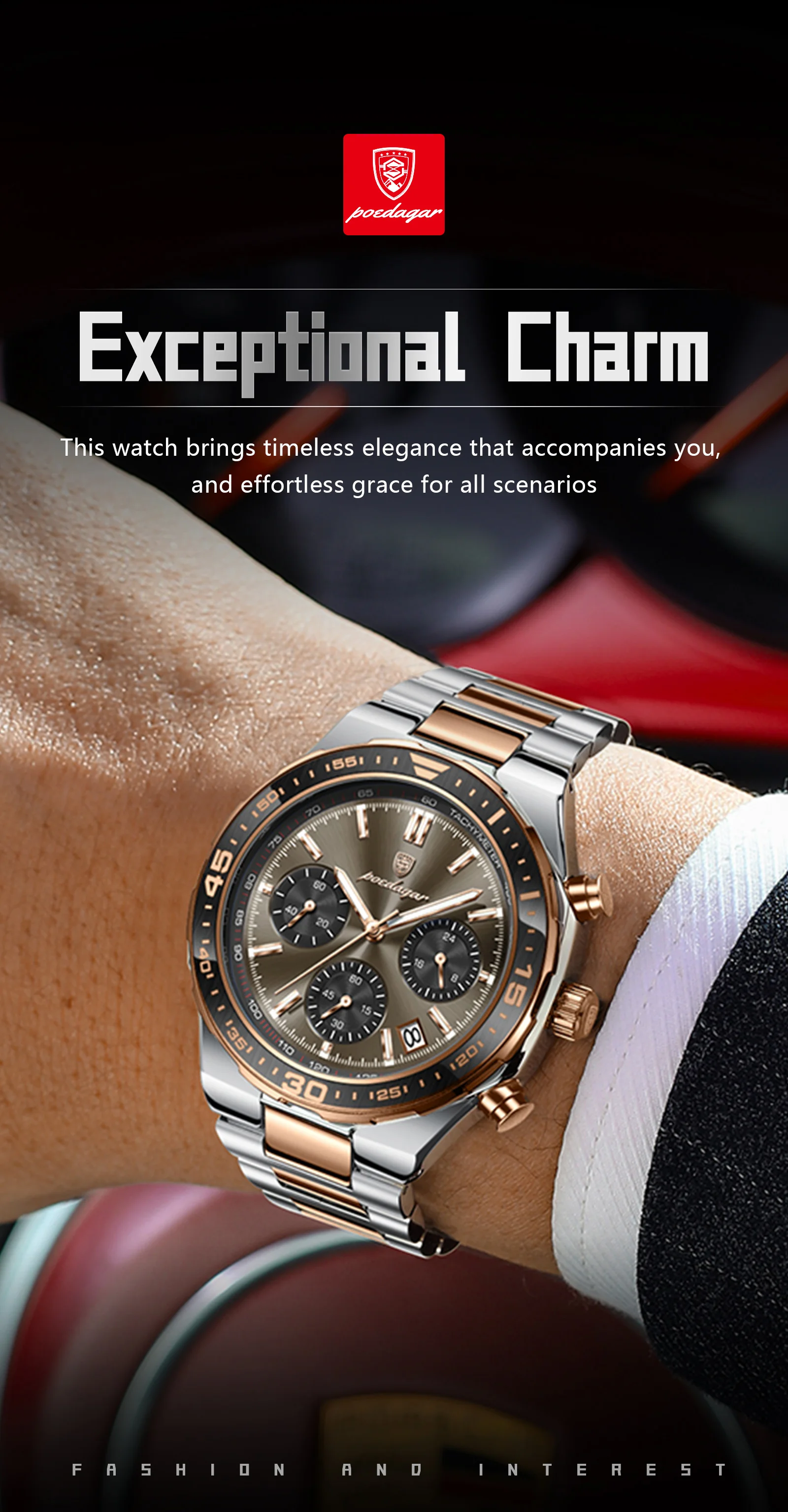 POEDAGAR Luxury Fashion Men Watch Waterproof Luminous Quartz Sports Man Clock Date Chronograph Business Men's Watches Male Reloj