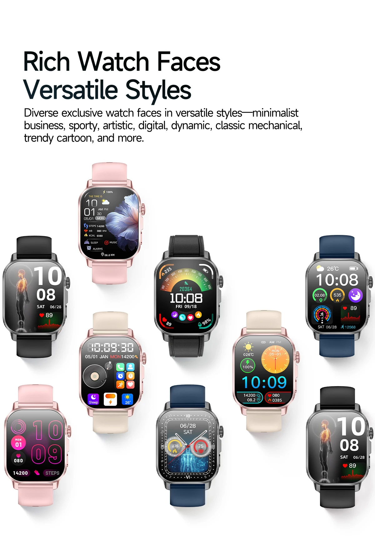 2026 Original Women Health Accurate Diagnosis Smart Watch ECG+HRV BP Blood Oxygen Uric Acid Heart Rate Bluetooth Call Smartwatch