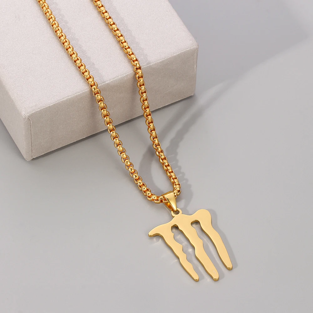 Hip-Hop Style Demon Claw Necklace Titanium Steel Pendant Unique Fashion Accessory for Parties Gift for Women And Men