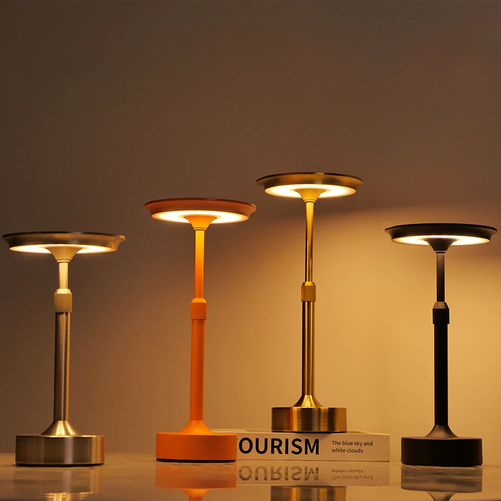 Aluminum Alloy Rechargeable Touch Table Lamp Telescopic Decorative Lamp LED Night Light Infinite Dimming Atmosphere Bedside Lamp