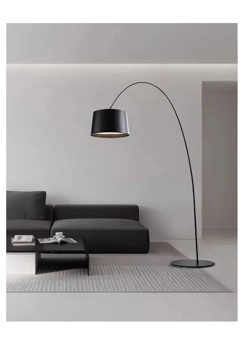 Nordic Minimalist Floor Lamp Arc Bedroom Living Room Floor Lamps Sofa Study Fishing Lamp Room Decoration Lighting Vertical Light