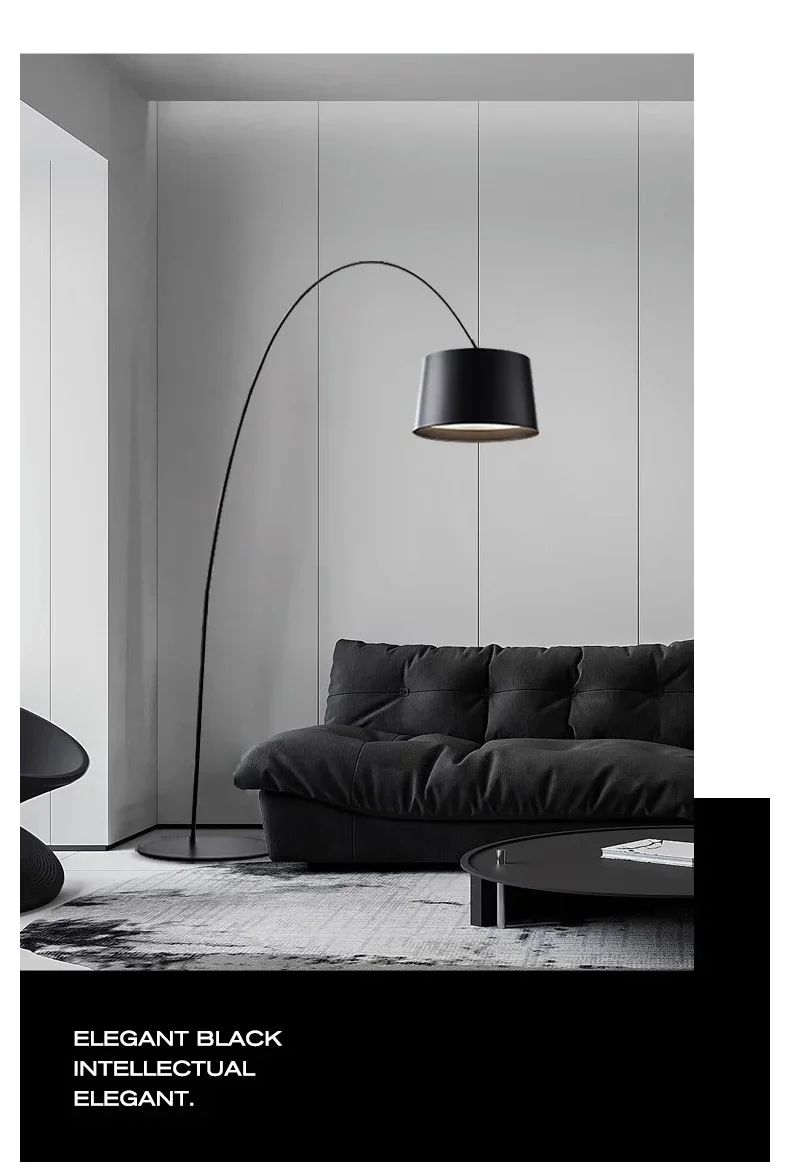 Nordic Minimalist Floor Lamp Arc Bedroom Living Room Floor Lamps Sofa Study Fishing Lamp Room Decoration Lighting Vertical Light