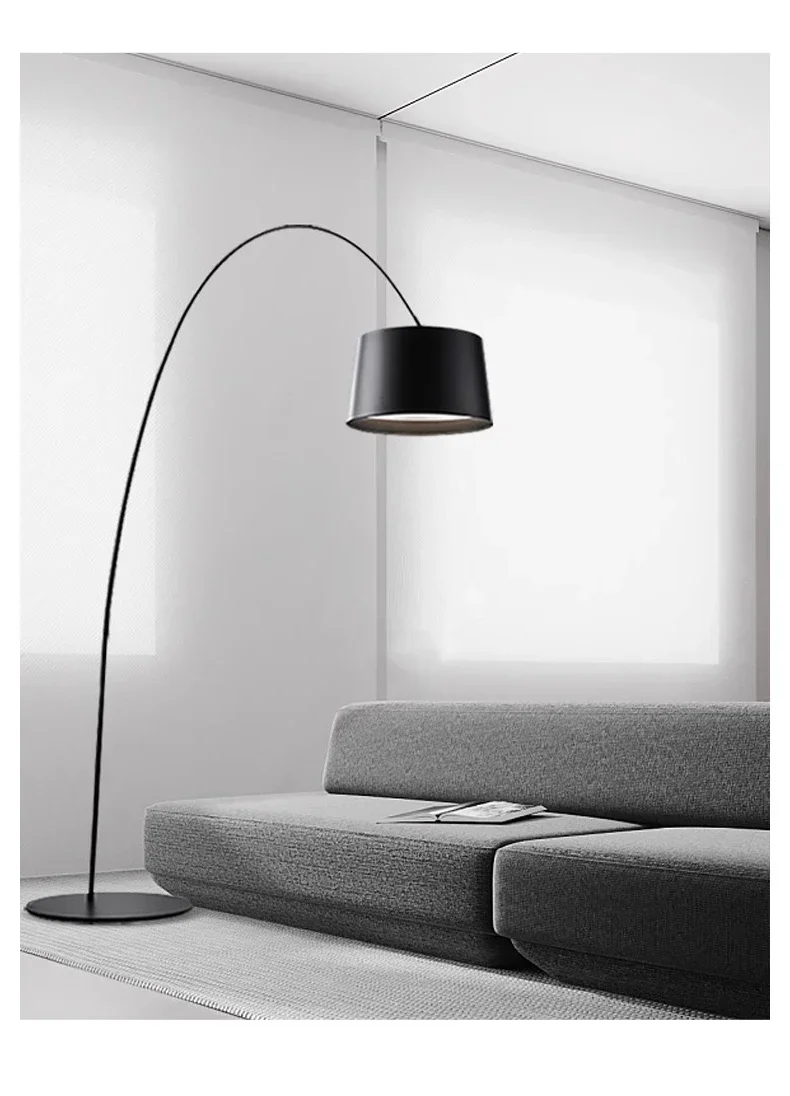 Nordic Minimalist Floor Lamp Arc Bedroom Living Room Floor Lamps Sofa Study Fishing Lamp Room Decoration Lighting Vertical Light