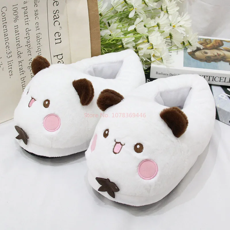 Kawaii Panda Bubu And Yier Plush Slippers Cartoon Panda Indoor Couple'S Warm Cotton Slippers Autumn And Winter Gift