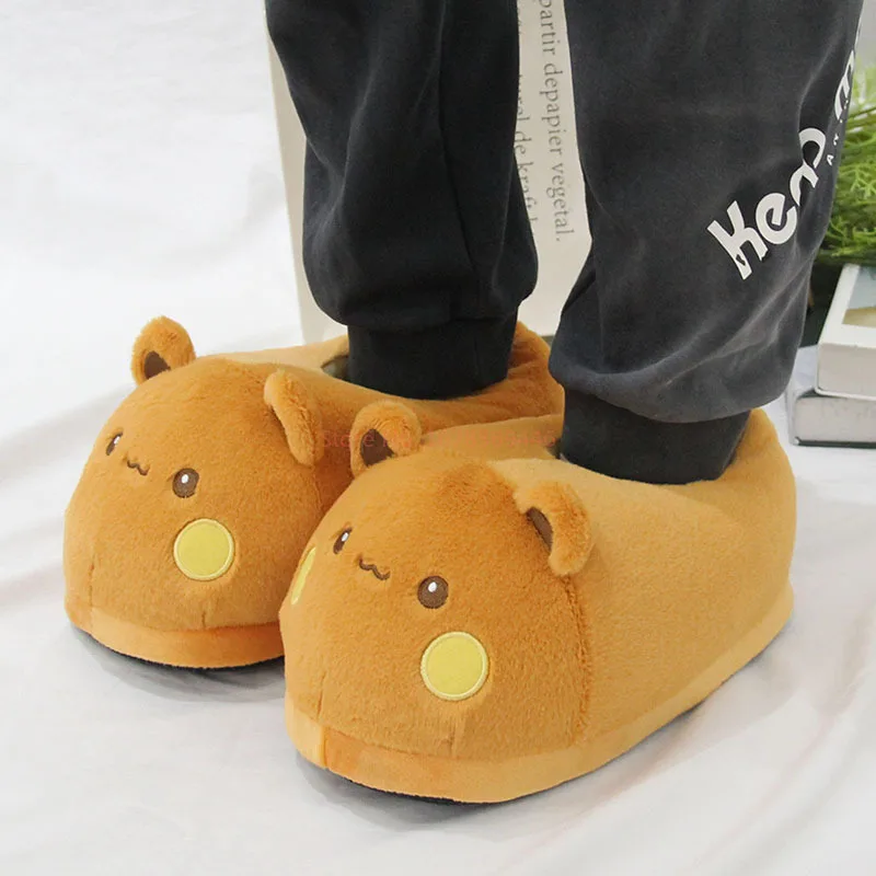 Kawaii Panda Bubu And Yier Plush Slippers Cartoon Panda Indoor Couple'S Warm Cotton Slippers Autumn And Winter Gift