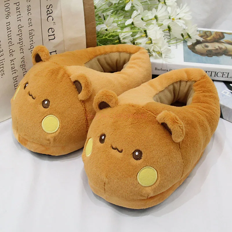 Kawaii Panda Bubu And Yier Plush Slippers Cartoon Panda Indoor Couple'S Warm Cotton Slippers Autumn And Winter Gift