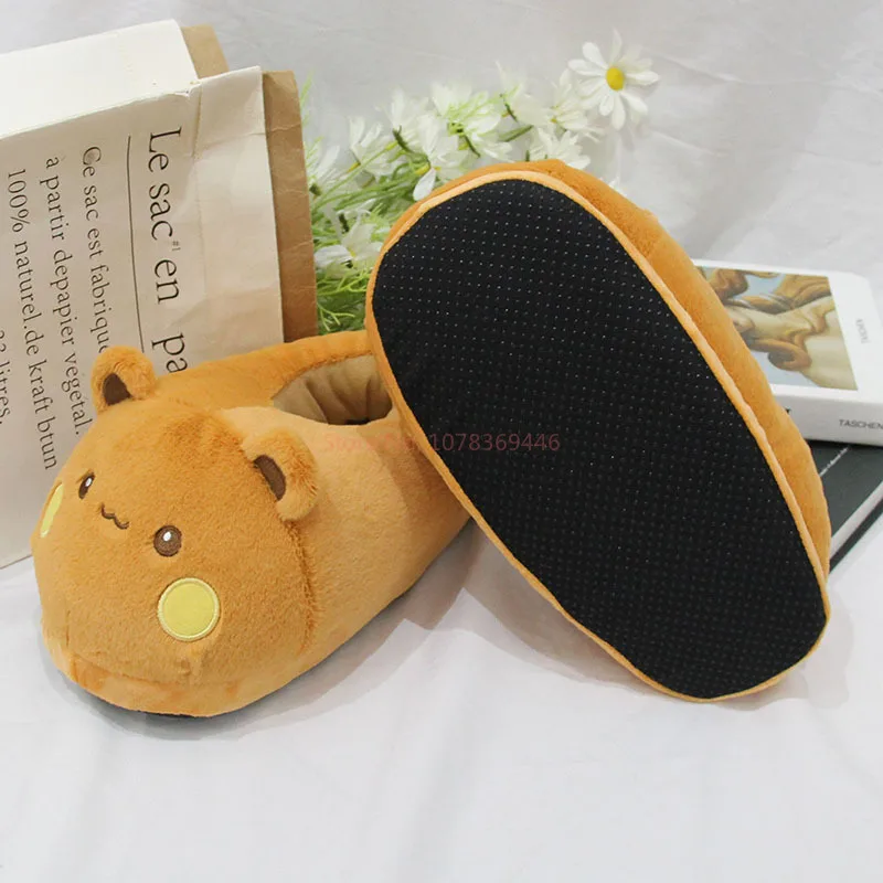 Kawaii Panda Bubu And Yier Plush Slippers Cartoon Panda Indoor Couple'S Warm Cotton Slippers Autumn And Winter Gift