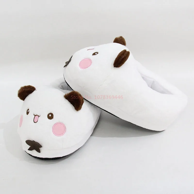 Kawaii Panda Bubu And Yier Plush Slippers Cartoon Panda Indoor Couple'S Warm Cotton Slippers Autumn And Winter Gift