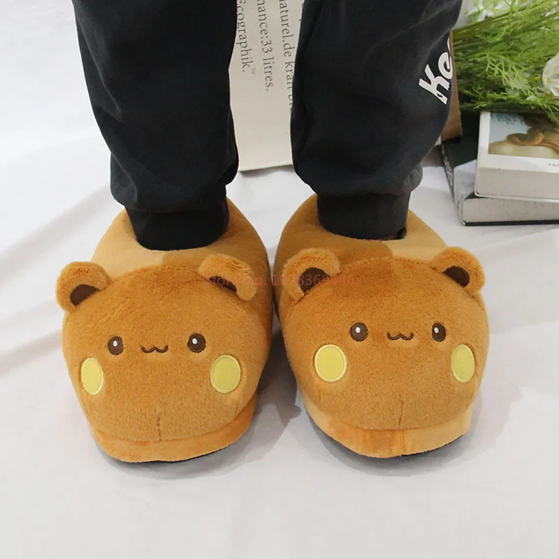 Kawaii Panda Bubu And Yier Plush Slippers Cartoon Panda Indoor Couple'S Warm Cotton Slippers Autumn And Winter Gift