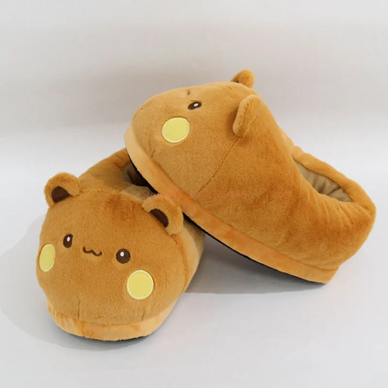 Kawaii Panda Bubu And Yier Plush Slippers Cartoon Panda Indoor Couple'S Warm Cotton Slippers Autumn And Winter Gift