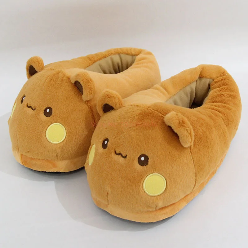 Kawaii Panda Bubu And Yier Plush Slippers Cartoon Panda Indoor Couple'S Warm Cotton Slippers Autumn And Winter Gift