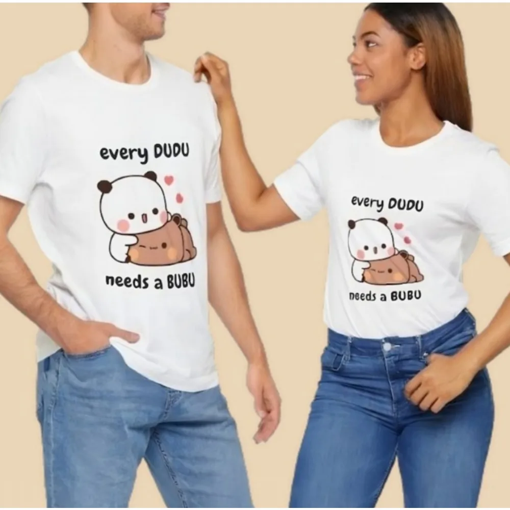 Every Dudu Needs A Bubu Cute Panda Bear Hug Clothing Kawaii Bubu Dudu Classic Unisex Anniversary Gifts Short Sleeve Tees