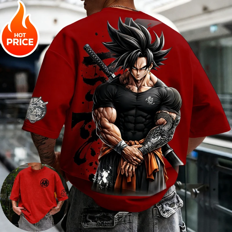 Son Goku Gym Dragon Ball Super Saiyan Harajuku Men Summer Cotton T-Shirt Top Loose Women Streetwear Casual Short Sleeve Tee