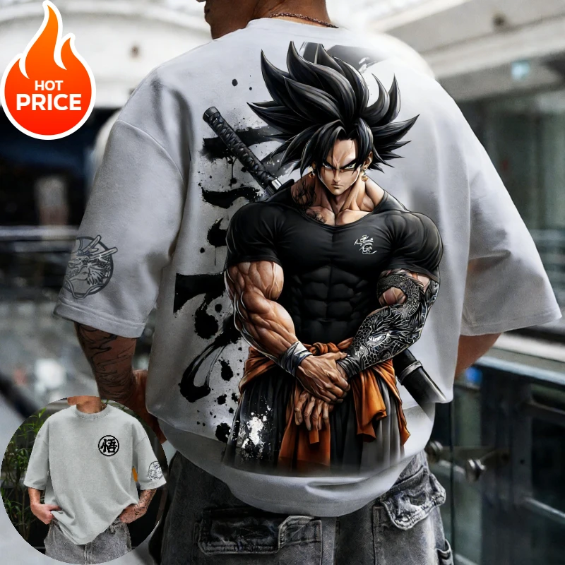 Son Goku Gym Dragon Ball Super Saiyan Harajuku Men Summer Cotton T-Shirt Top Loose Women Streetwear Casual Short Sleeve Tee