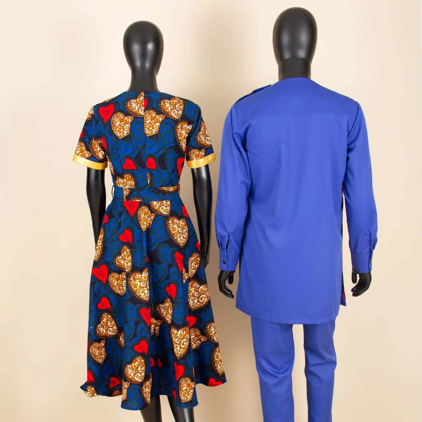African Couple Matching Clothes Dashiki Women Print Dresses Bazin Riche Men Outfits 2 Pieces Suit Top and Pant Sets Y23C094