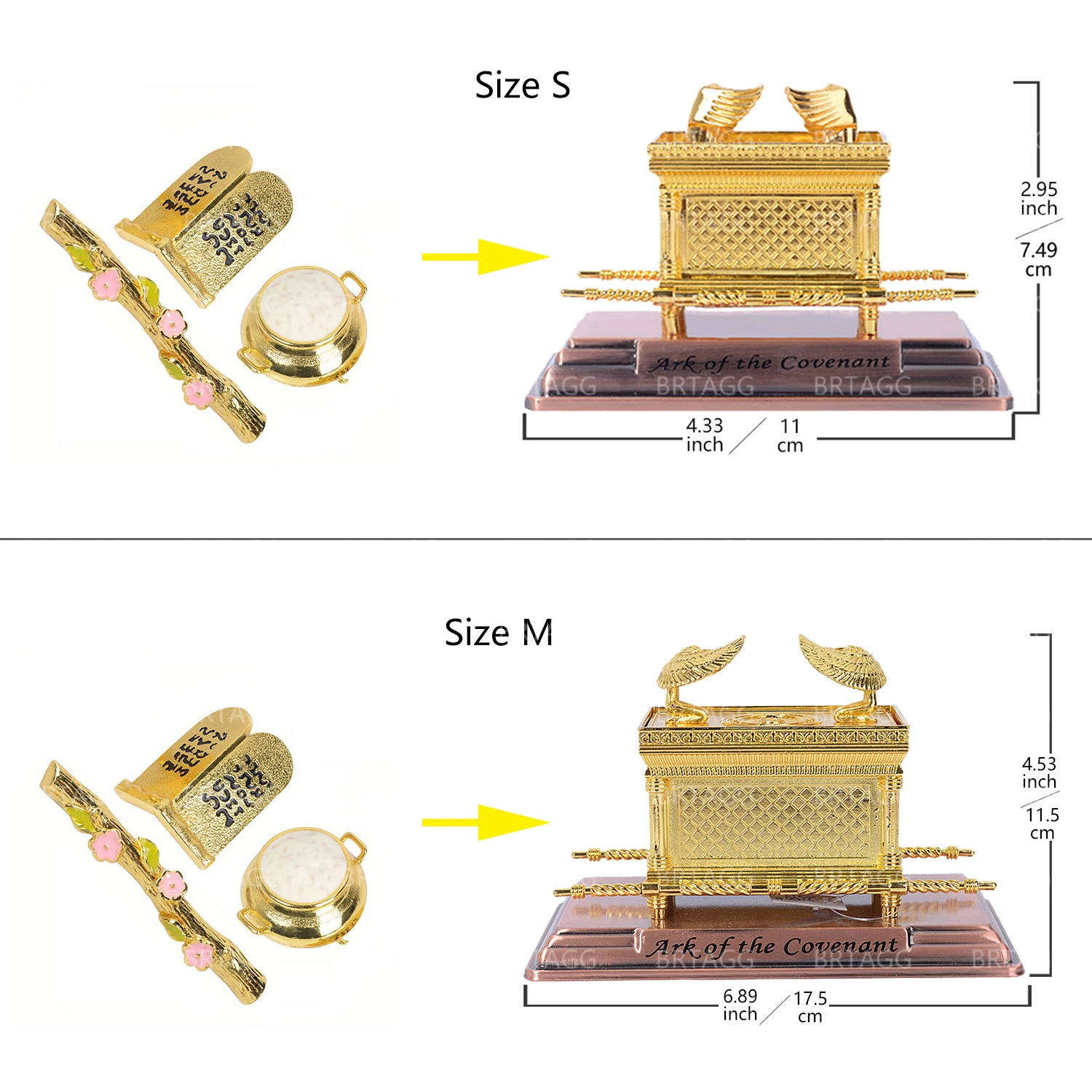 BRTAGG Accessories Contents for Ark Of The Covenant - Aaron's Rod Manna Ten Commandments Stone