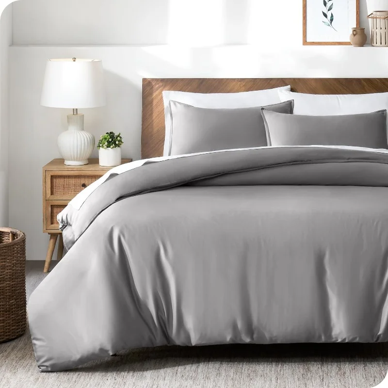 3pcs Lyocell Duvet Cover Set Luxury Solid Silky Cooling Bedding Set(no Sheet) Quilt Cover+Pillowcases Twin Queen King Home Use