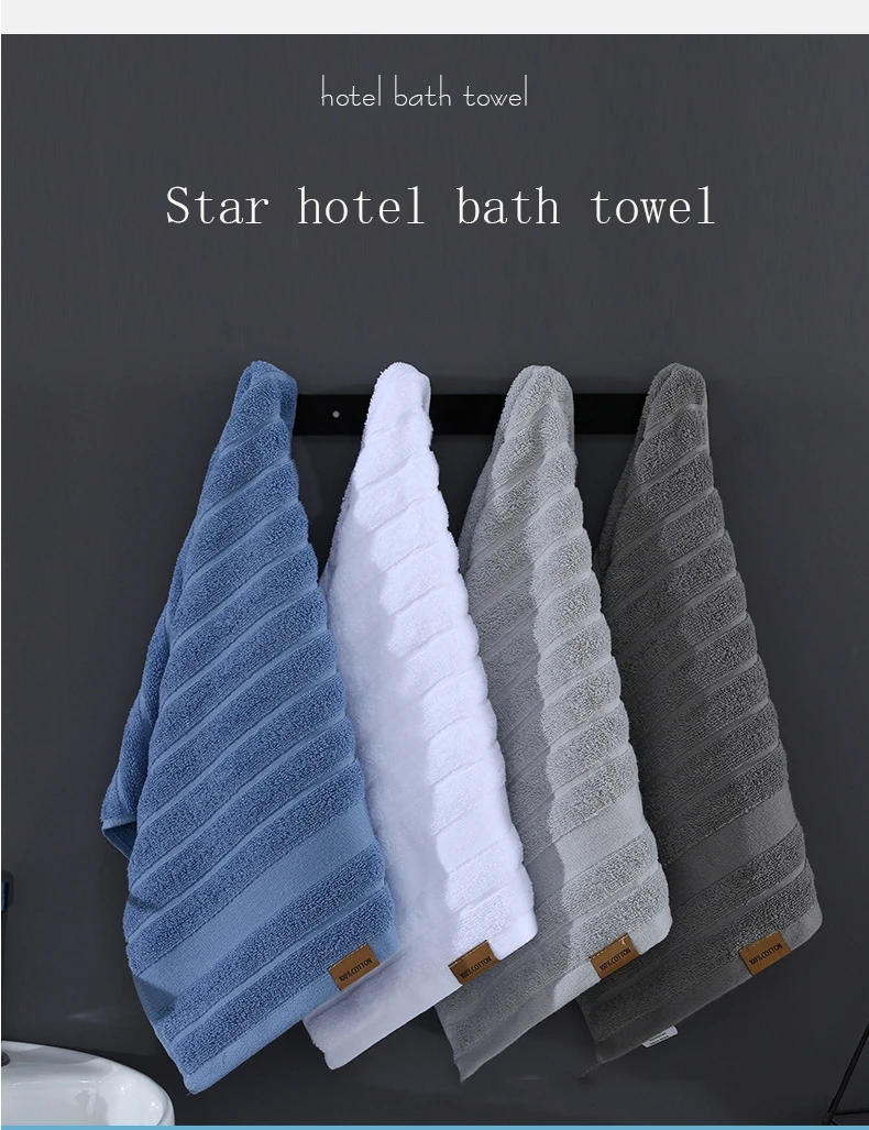 Pure Cotton Bath Towel Set for Adults 70x140 Hand Towel 34x76 High Quality Beach Fashion Hotel Water Absorbent Soft White Towel