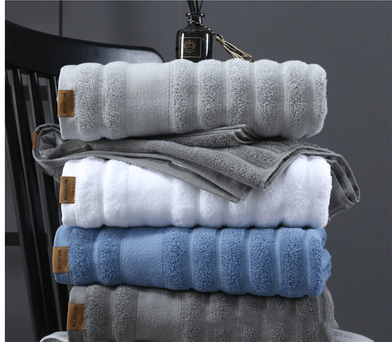 Pure Cotton Bath Towel Set for Adults 70x140 Hand Towel 34x76 High Quality Beach Fashion Hotel Water Absorbent Soft White Towel