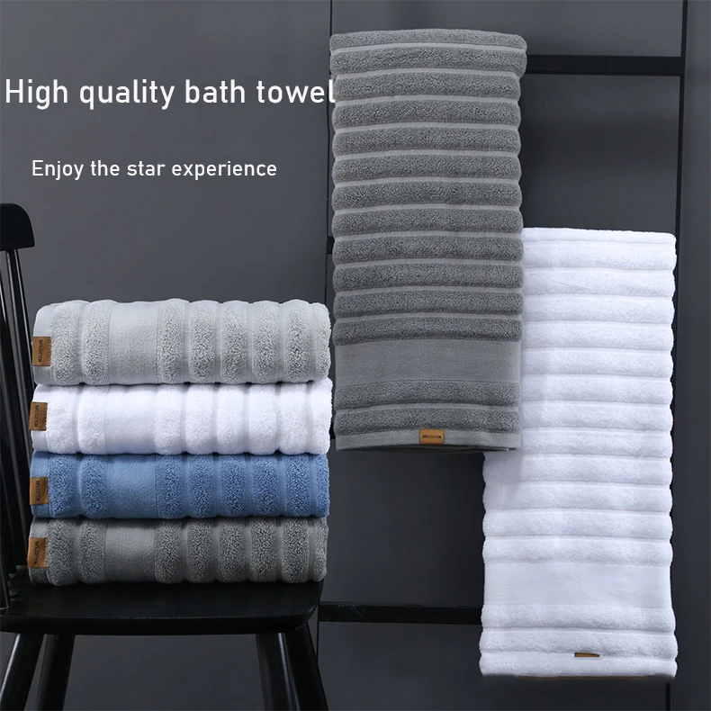 Pure Cotton Bath Towel Set for Adults 70x140 Hand Towel 34x76 High Quality Beach Fashion Hotel Water Absorbent Soft White Towel