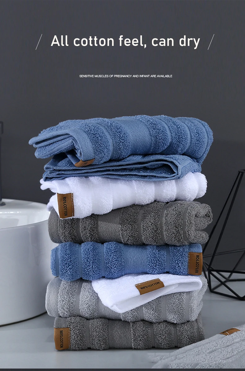 Pure Cotton Bath Towel Set for Adults 70x140 Hand Towel 34x76 High Quality Beach Fashion Hotel Water Absorbent Soft White Towel
