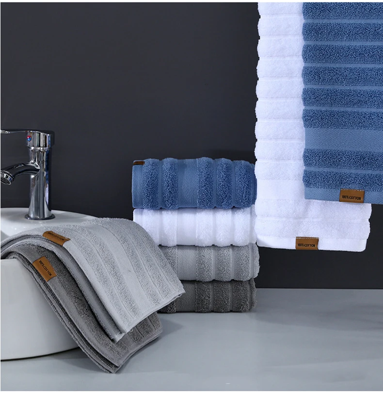 Pure Cotton Bath Towel Set for Adults 70x140 Hand Towel 34x76 High Quality Beach Fashion Hotel Water Absorbent Soft White Towel