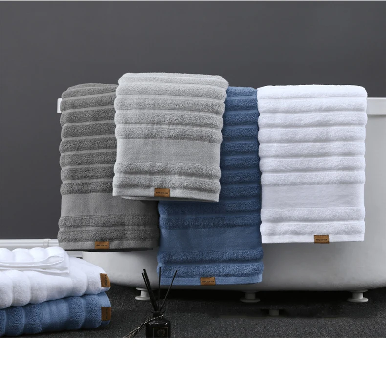 Pure Cotton Bath Towel Set for Adults 70x140 Hand Towel 34x76 High Quality Beach Fashion Hotel Water Absorbent Soft White Towel