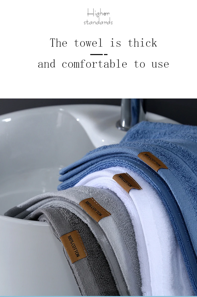 Pure Cotton Bath Towel Set for Adults 70x140 Hand Towel 34x76 High Quality Beach Fashion Hotel Water Absorbent Soft White Towel