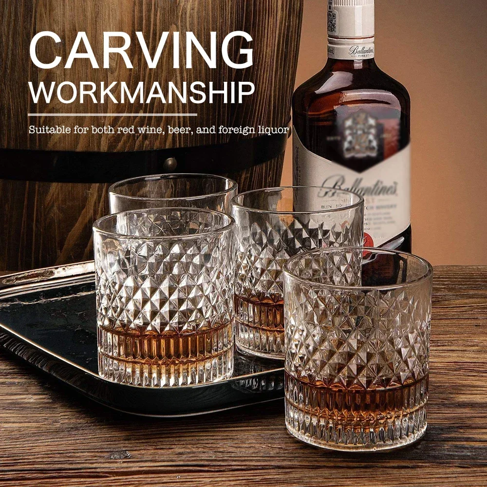 European Style Glass Cup, Household Transparent Foreign Wine Cup, Whiskey Glass, Creative Beer Glass, Liquor Set