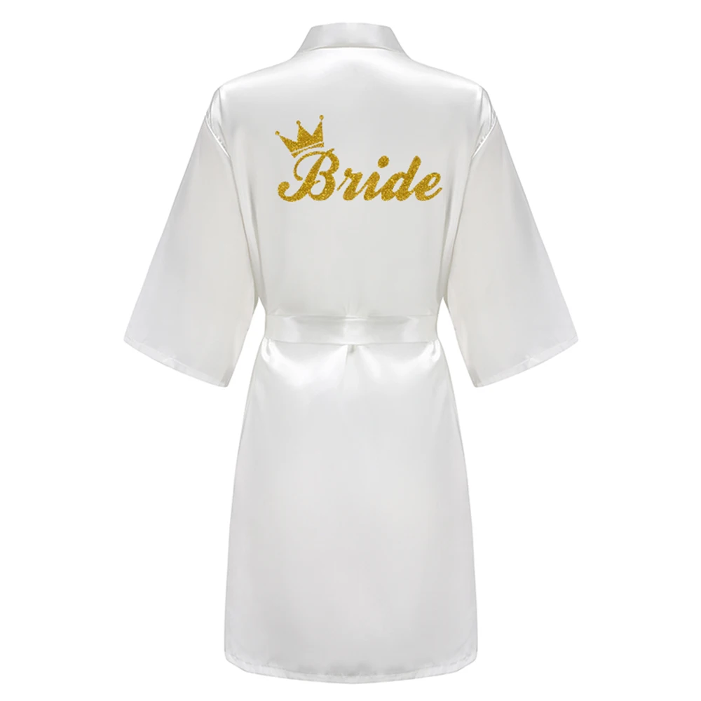 Burgundy Women Bathrobe Gold Letter Bride Bridesmaid Mother Maid of Honor Get Ready Bridal Party Robes Gifts Dressing Gown