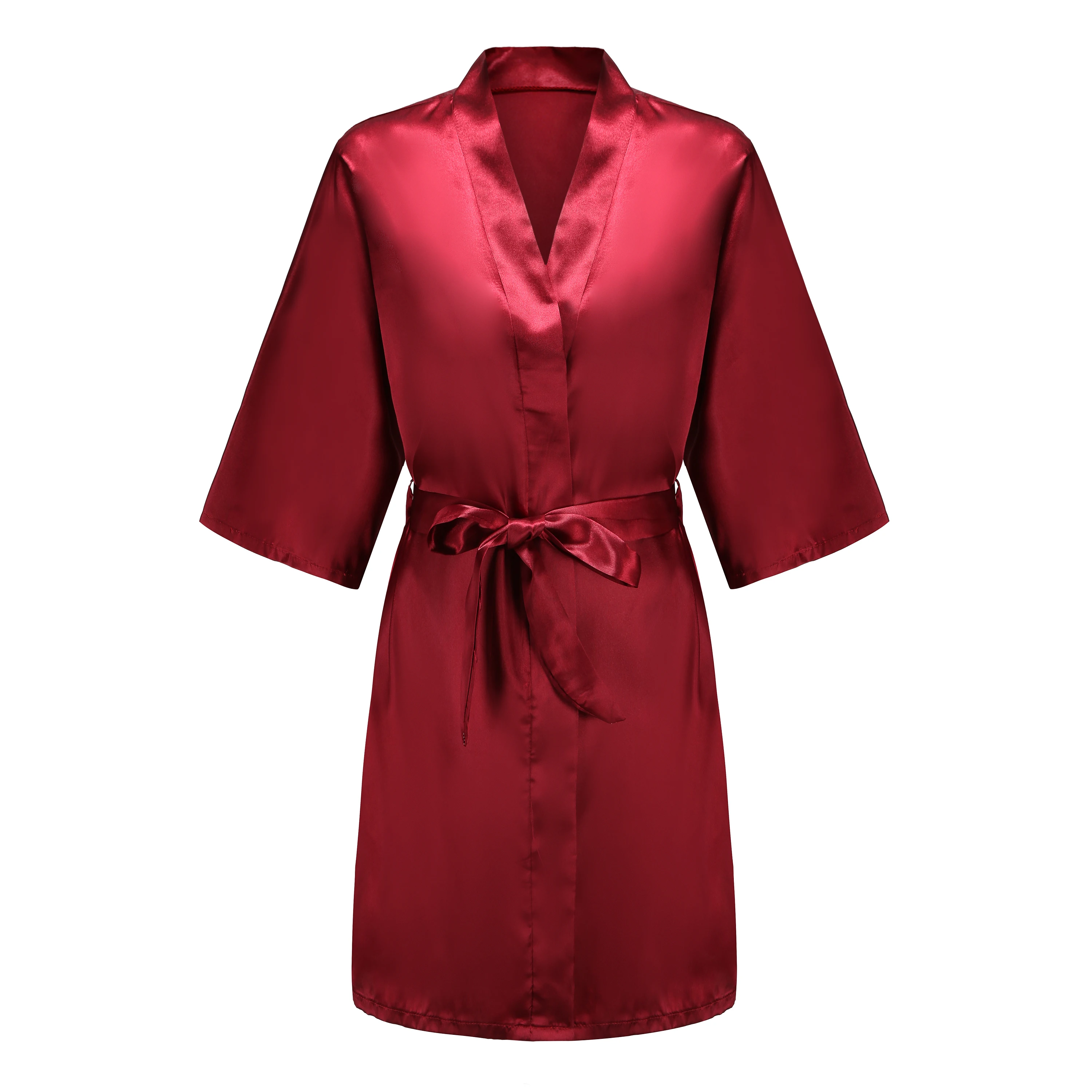 Burgundy Women Bathrobe Gold Letter Bride Bridesmaid Mother Maid of Honor Get Ready Bridal Party Robes Gifts Dressing Gown