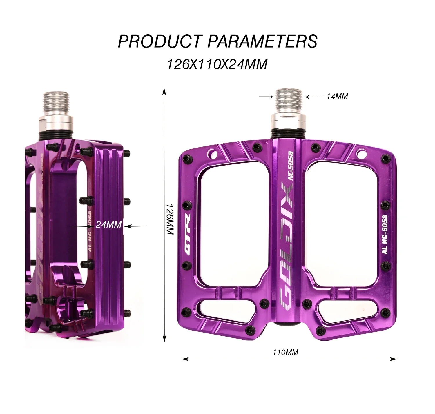GOLDIX New 3-Bearing Mountain Road Bike Sealed Bearing Pedals High Strength Non-Slip Pedals Bicycle Parts