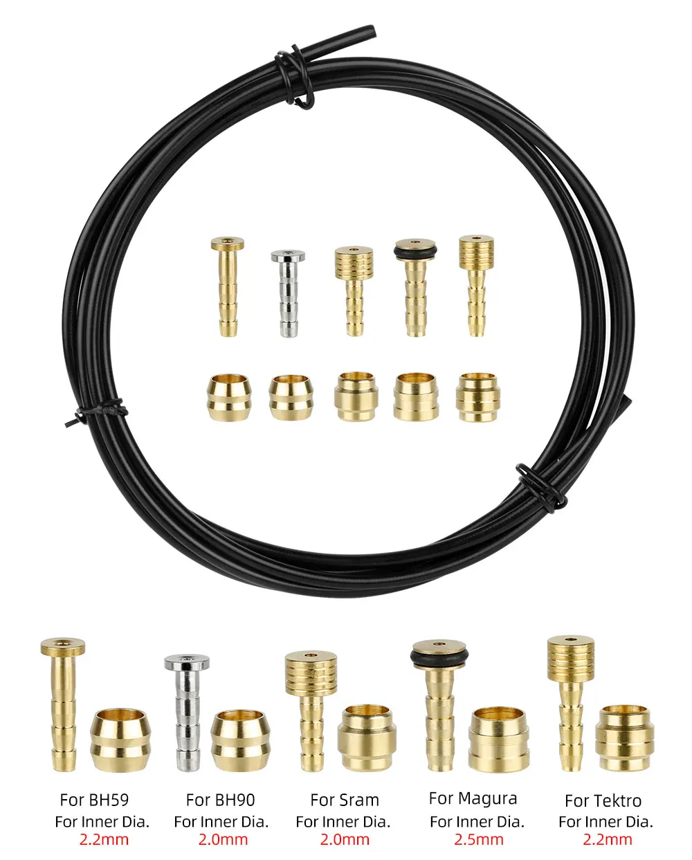 Deemount 2.0/2.2/2.5mm Inner Dia. Oil Hose 2.5/5.0m 3 Layers Oil Tube for BH59 BH90 Sram Magura Tektro Bike Hydraulic Disc Brake