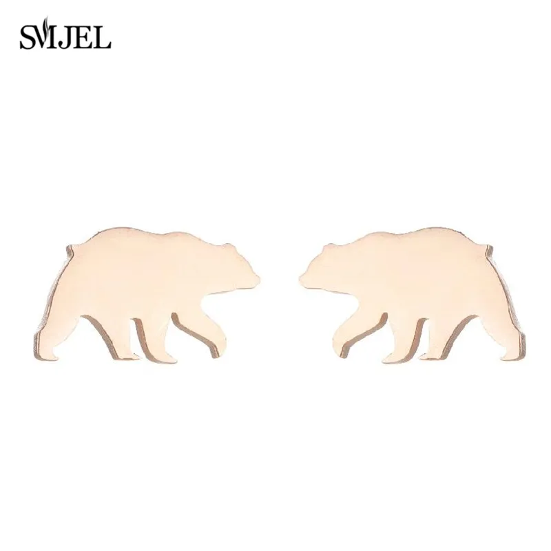 Golden Korean Minimalist Stainless Steel Animal Stud Earrings for Women Fashion 2026 Jewelry Dog Paw Rabbit Cat Key Studs Gift