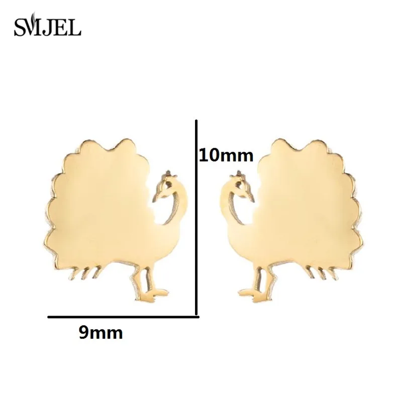 Golden Korean Minimalist Stainless Steel Animal Stud Earrings for Women Fashion 2026 Jewelry Dog Paw Rabbit Cat Key Studs Gift