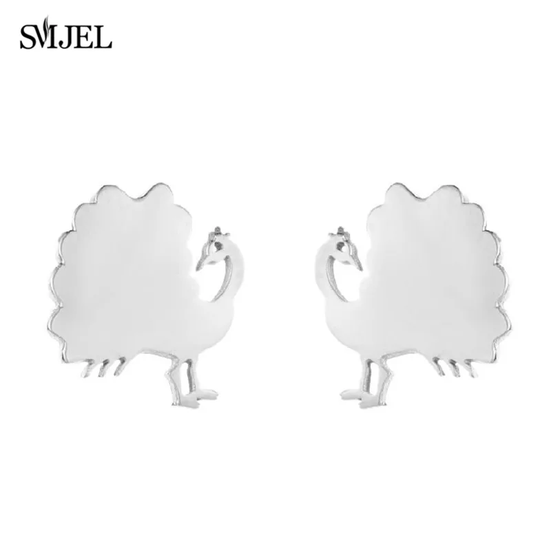 Golden Korean Minimalist Stainless Steel Animal Stud Earrings for Women Fashion 2026 Jewelry Dog Paw Rabbit Cat Key Studs Gift