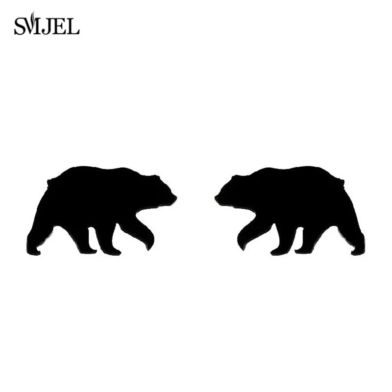 Golden Korean Minimalist Stainless Steel Animal Stud Earrings for Women Fashion 2026 Jewelry Dog Paw Rabbit Cat Key Studs Gift