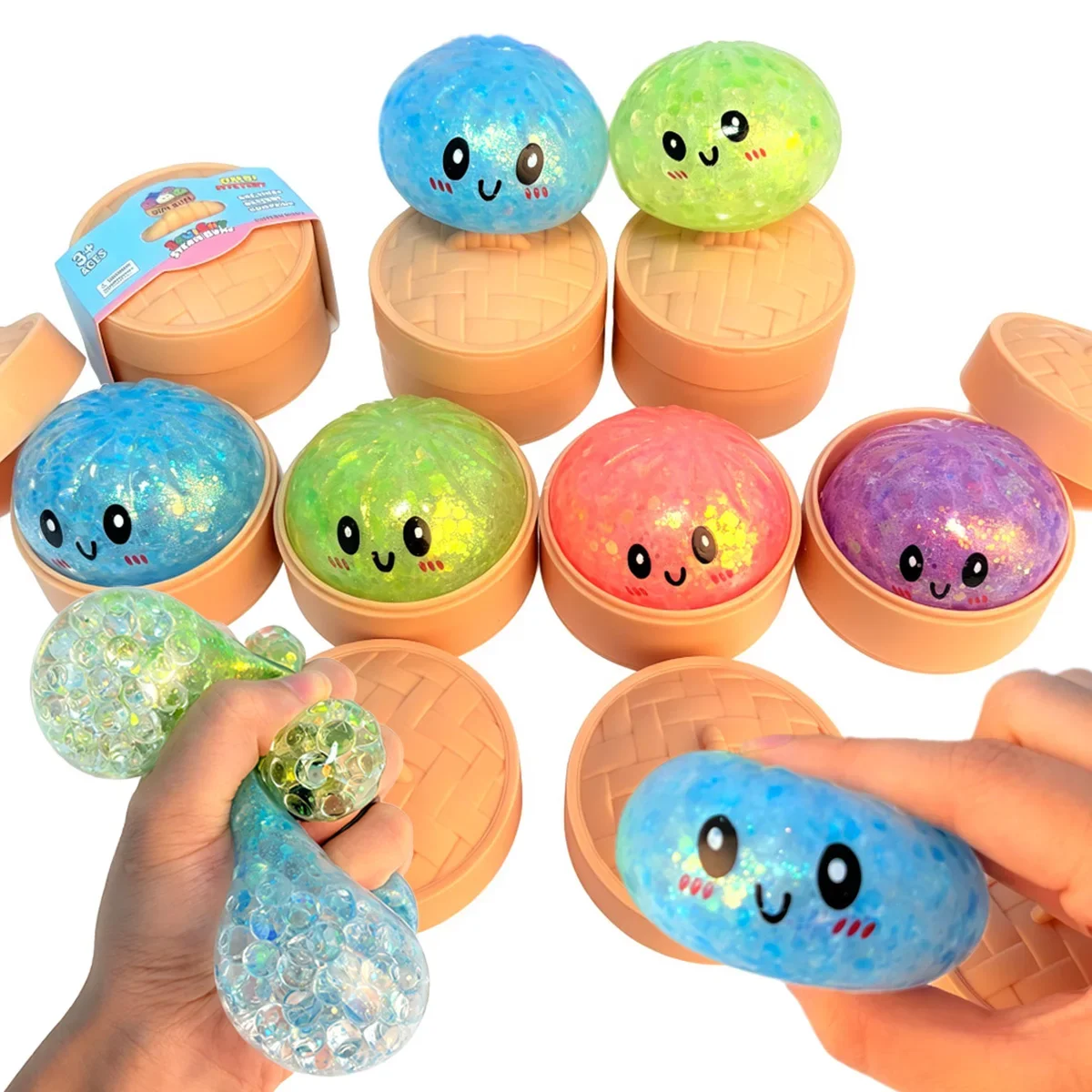 Squishy Toys Collection, Slow Rising Soft Squeeze Fidget Sensory Toys, Simulation Food Series Including Dumpling Squishy, Butter