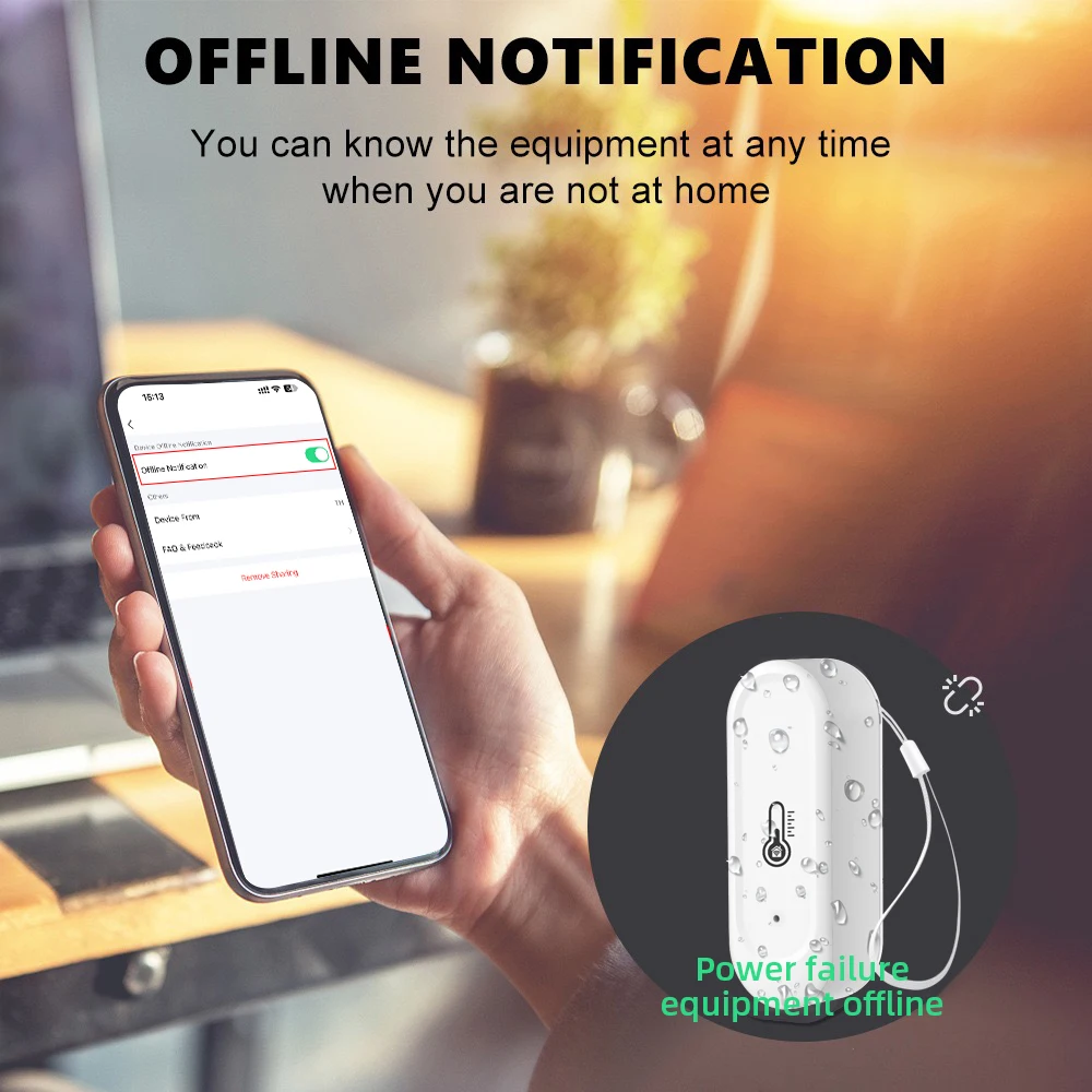 Tuya Indoor or IP65 Waterproof Outdoor WiFi Temperature Humidity Sensor Home Thermometer Compatible For Alexa Google Home Voice