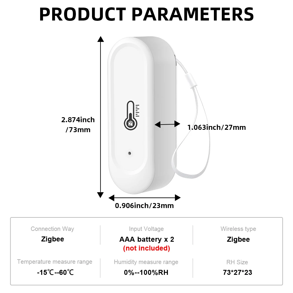 Tuya Indoor or IP65 Waterproof Outdoor WiFi Temperature Humidity Sensor Home Thermometer Compatible For Alexa Google Home Voice