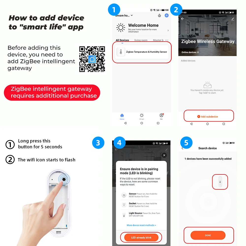 Tuya Indoor or IP65 Waterproof Outdoor WiFi Temperature Humidity Sensor Home Thermometer Compatible For Alexa Google Home Voice