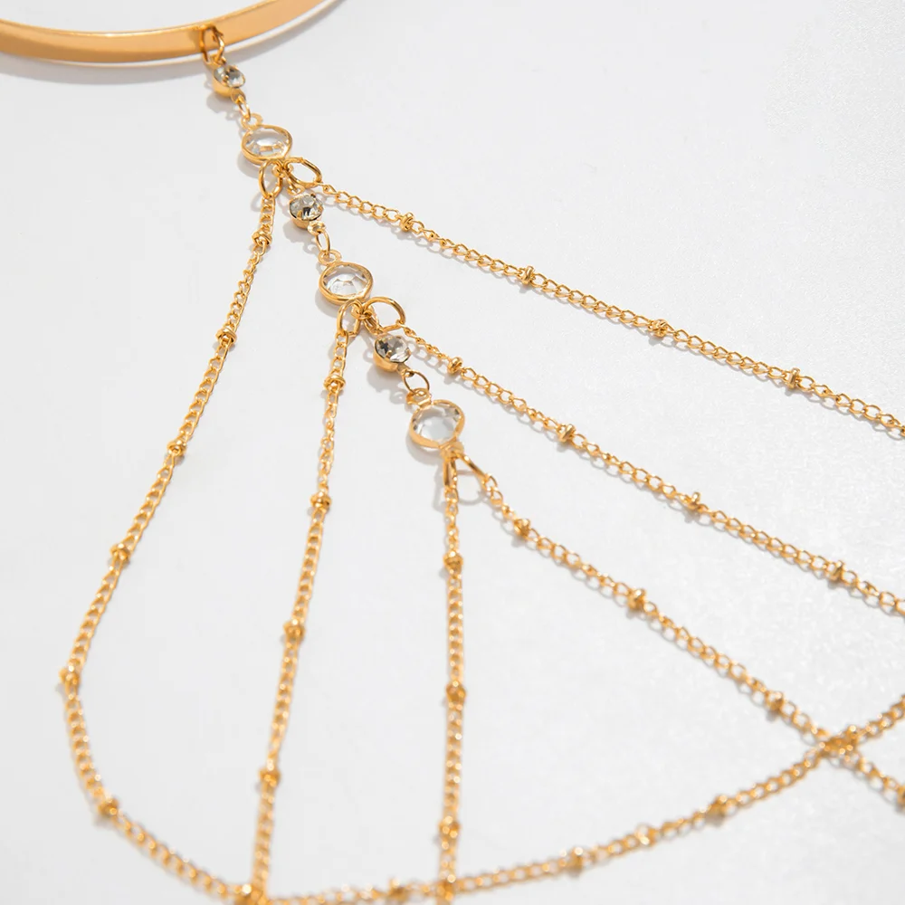 Trendy Arm Jewelry Fashion Sexy Multi-layered Rhinestone Chain Tassel Upper Arm Bracelet Armlet Armband Women Accessories