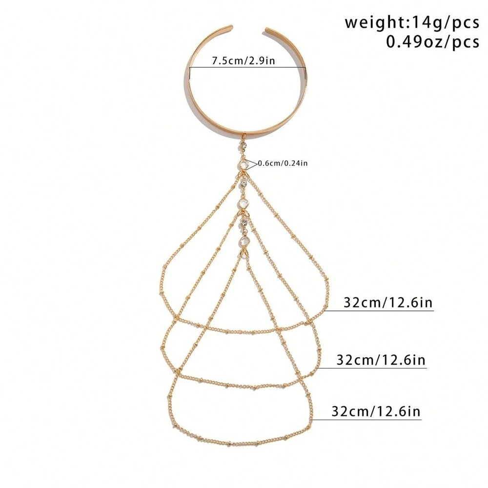 Trendy Arm Jewelry Fashion Sexy Multi-layered Rhinestone Chain Tassel Upper Arm Bracelet Armlet Armband Women Accessories