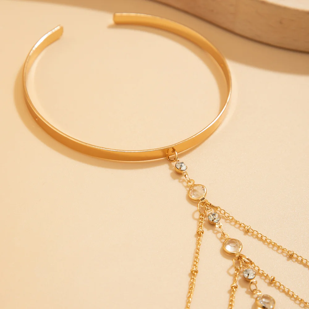 Trendy Arm Jewelry Fashion Sexy Multi-layered Rhinestone Chain Tassel Upper Arm Bracelet Armlet Armband Women Accessories