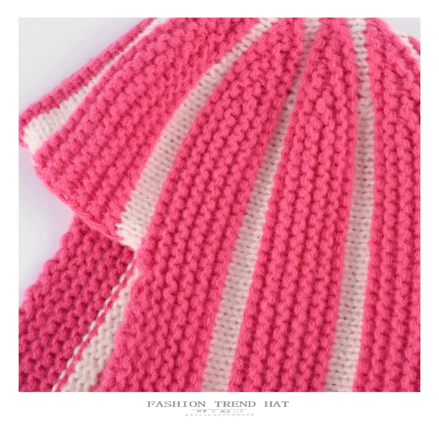 Dopamine Y2K Striped Knitted Wig‑Style Beanies for Women with Bangs Earflap Design Sweet Cute Warm Winter Casual Streetwear