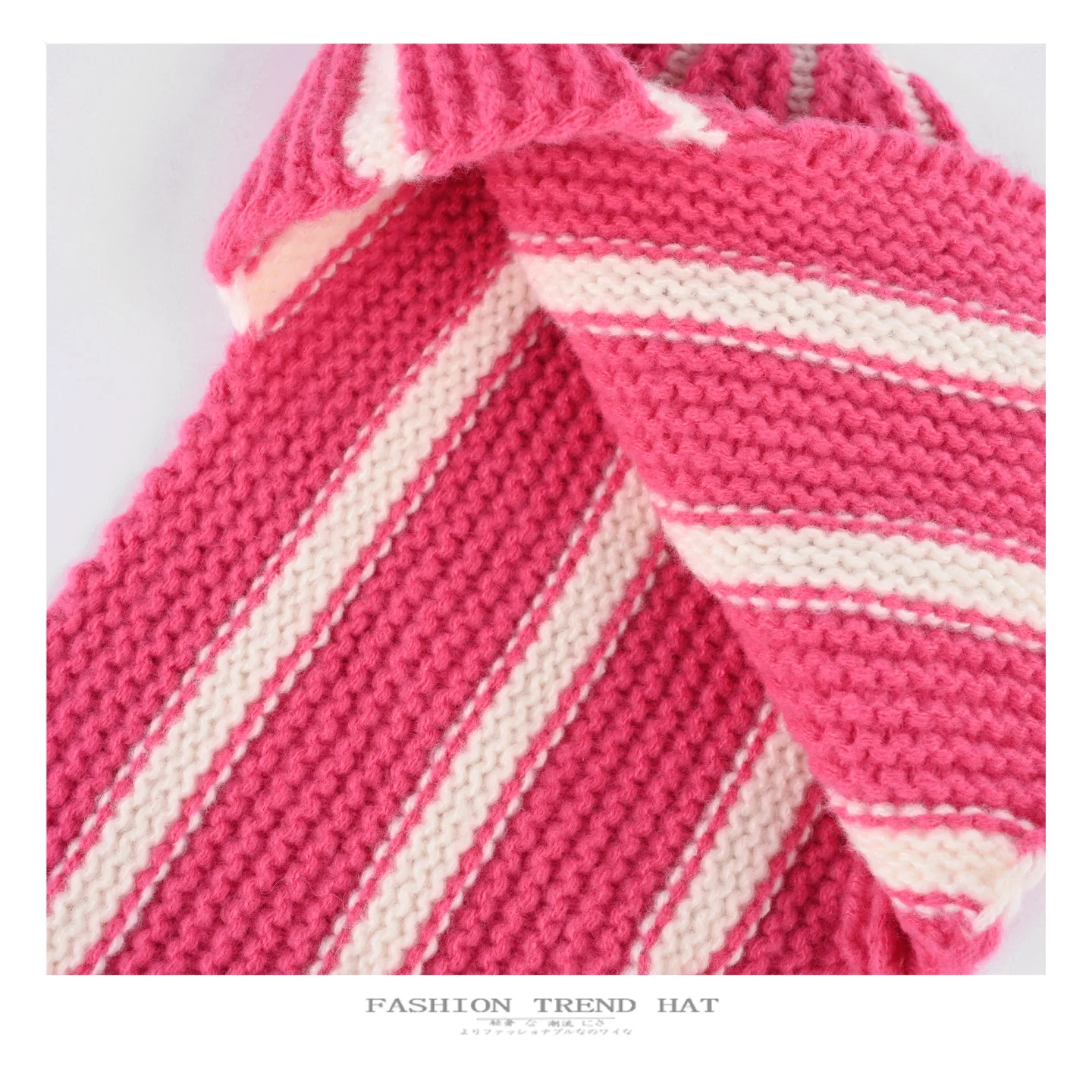 Dopamine Y2K Striped Knitted Wig‑Style Beanies for Women with Bangs Earflap Design Sweet Cute Warm Winter Casual Streetwear