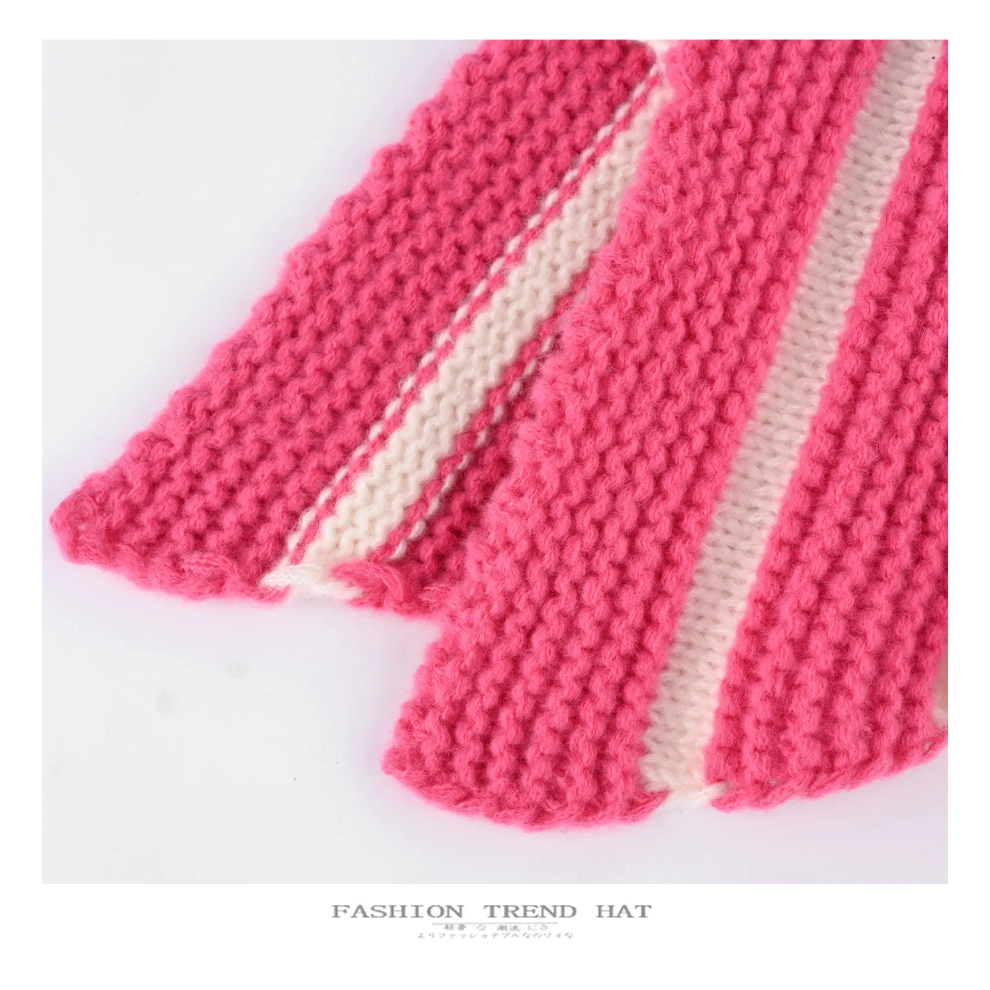 Dopamine Y2K Striped Knitted Wig‑Style Beanies for Women with Bangs Earflap Design Sweet Cute Warm Winter Casual Streetwear
