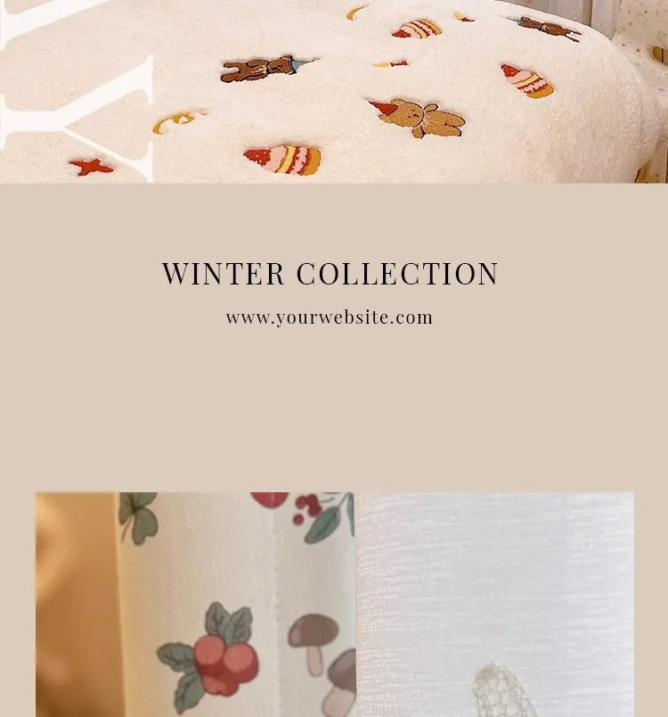 Little Flower Rabbit Cream French Children's Room Cute Cartoon Princess Girl Bedroom Blackout Skirt Curtain Design